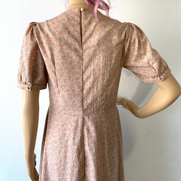 High Waist Maxi Dress Empire Waist Dress Floral Dress Cottagecore Tea Dress Sz 4 - Picture 8 of 10